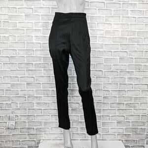House of CB London Women's Black Satin Theodora Pants high Rise size Small